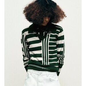NWT Zara green polo sweater SMALL